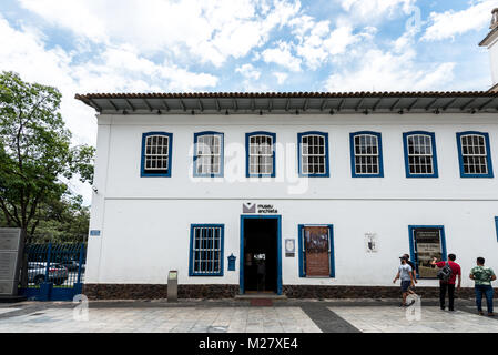 SAO PAULO, Brasilien - Februar 02: Horizontale Bild der Haupteingang des Patio do Colegio Museum, im zentralen Bereich von Sao Paulo, Brasilien. Stockfoto