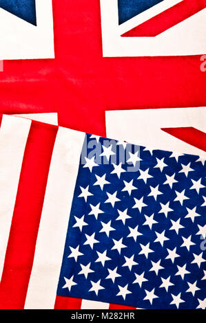 Usa und Großbritannien Flaggen Stockfoto