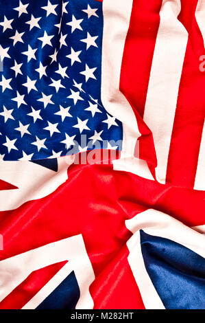 Usa und Großbritannien Flaggen Stockfoto