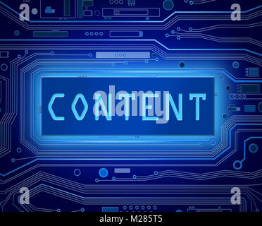 3D-Darstellung, die Platine Bauteile mit einem Inhalt Konzept. Stockfoto