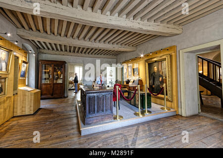 Neben dem Canal Les ist der Louis Pasteur Museum, Dole, Frankreich Stockfoto