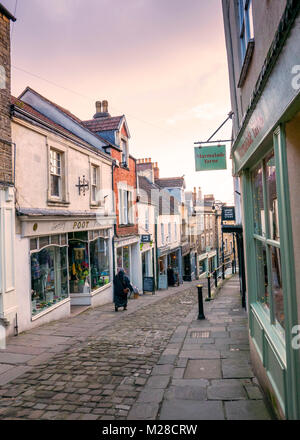 Unabhängige Einzelhandelsgeschäfte auf Catherine Hill, Frome, Somerset, England Stockfoto