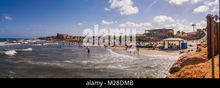 Strand von La Zenia an einem langen Sommertag. Spanien 20. August 2017 auf meiner letzten Urlaub. Stockfoto