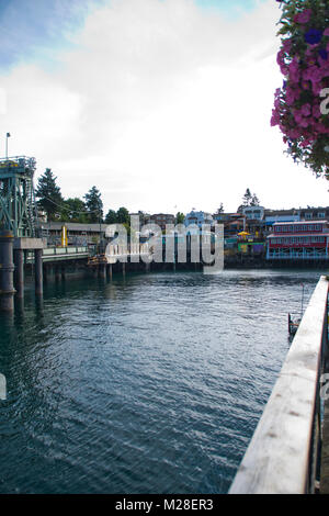 Ein dock Blick auf Freitag, Insel, San Juan Inseln, Washington. Stockfoto