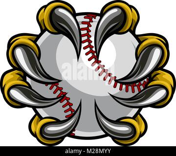 Monster-Klaue mit Baseball Ball Stock Vektor