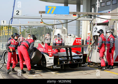 Das Audi Sport Team Joest mit der Le Mans Series zu Gast beim 1000-km-Rennen am 15. bis 17. August in auf dem Nürburgring Stockfoto