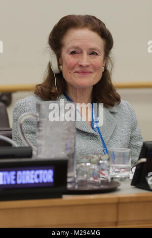 New York, NY, USA. 6 Feb, 2018. Vereinten Nationen, New York, USA, Februar 06 2018 - Henrietta H. Fore, neue UNICEF Executive Director während einer Vorstandssitzung im UN-Hauptquartier in New York. Foto: Luiz Rampelotto/EuropaNewswire Credit: Luiz Rampelotto/ZUMA Draht/Alamy Live Nachrichten heute Stockfoto