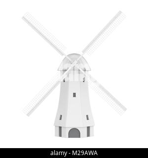 Holländische Windmühle isoliert Stockfoto