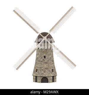 Holländische Windmühle isoliert Stockfoto