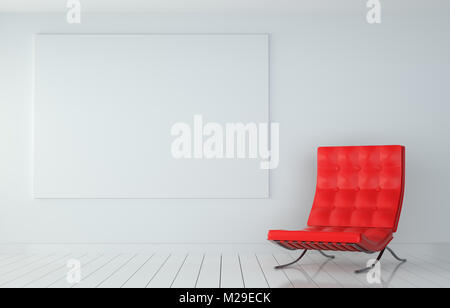 Mock up Leer Poster an der Wand der Wohnzimmer Stockfoto