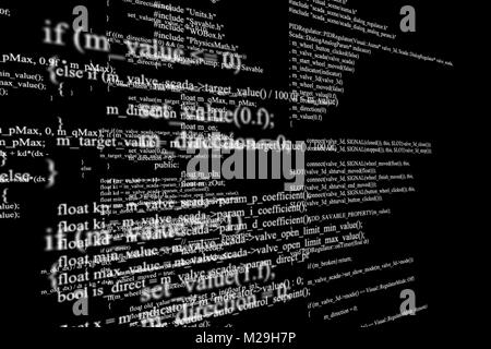 Software Source Code. Schichten von Programmcode Stockfoto