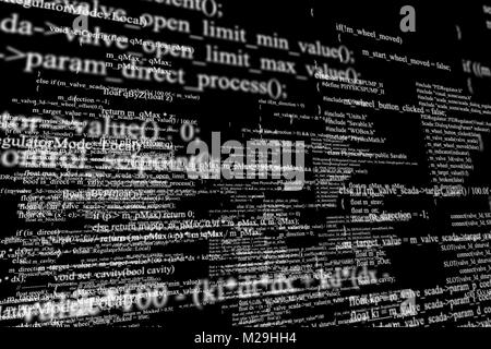 Software Source Code. Schichten von Programmcode Stockfoto