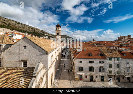 Stradun Fußgängerzone, Dubrovnik, Kroatien Stockfoto