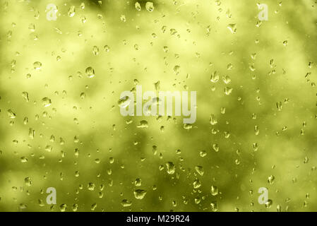 Wassertropfen Hintergrund auf ein Fenster Stockfoto