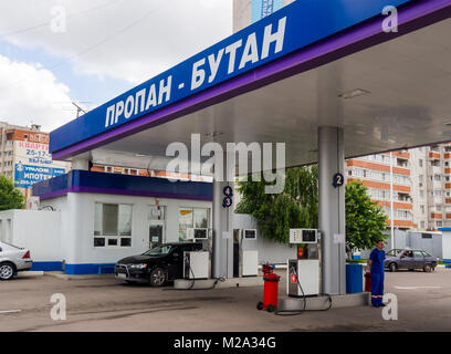 Voronezh, Russland - 20. Juni 2016: Gas tanken Auto auf den Straßen von Voronezh Stockfoto