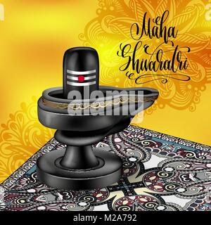 Happy Maha shivaratri Poster Winterurlaub Design zu indischen Stock Vektor