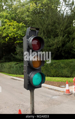 Temporäre traffic control Lichter angezeigt Stockfoto