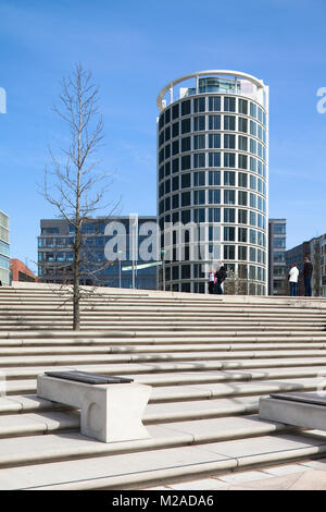 Büro-/Plaza" in der HafenCity, Hamburg von dem amerikanischen Architekten Richard Meier & Partner Stockfoto