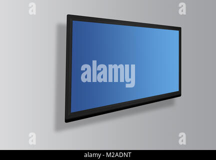 Led- oder LCD-Bildschirm an der Wand hängen Hintergrund Stockfoto
