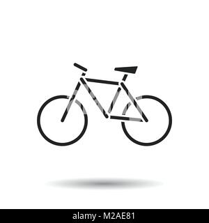 Bike - Symbol auf weißem Hintergrund. Fahrrad Vector Illustration im flachen Stil. Symbole für Design, Website. Stock Vektor