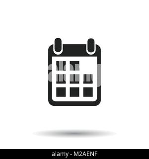 Symbol "Kalender" auf dem isolierten Hintergrund, Vector Illustration. Flat Style. Symbole für Design, Website. Stock Vektor