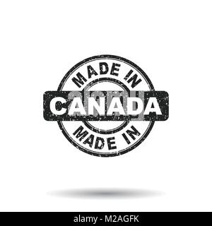 In Kanada Stempel gemacht. Vector Illustration auf weißem Hintergrund Stock Vektor