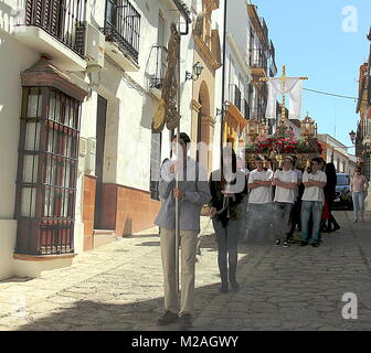 Ronda, Spanien - 3. Mai 2014: Fronleichnamsprozession Festival in Ronda, Spanien Stockfoto