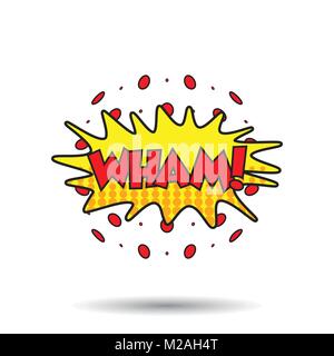 Wham comic Sound Effekte. Sound bubble Rede mit Wort und Comic cartoon Ausdruck klingt Vector Illustration. Stock Vektor