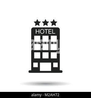 Hotel Icon auf isolierten Hintergrund. Einfache flache Piktogramm für Business, Marketing, Internet Konzept. Trendigen, modernen Vektor Symbol für Web site Design oder Stock Vektor