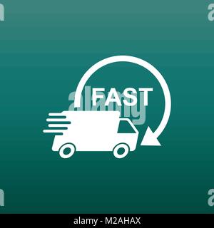 Lieferung Lkw Vector Illustration. Schnelle Lieferung Service Liefer- Symbol. Einfache flache Piktogramm für Business-, Marketing- oder mobile App internet Konzept Stock Vektor