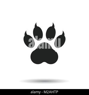 Pfotenabdruck Symbol vektor Illustration auf weißem Hintergrund. Hund, Katze, Bear Paw symbol Flachbild-Piktogramm. Stock Vektor