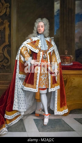 Georg II. Portrait von König Georg II. von Großbritannien als Prinz von Wales von Godfrey Kneller, Öl auf Leinwand, 1716 Stockfoto