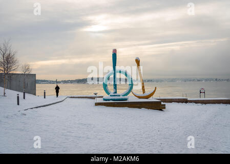 Zeitgenössische Kunst außerhalb Astrup Fearnley Museum, Oslo, Norwegen Stockfoto