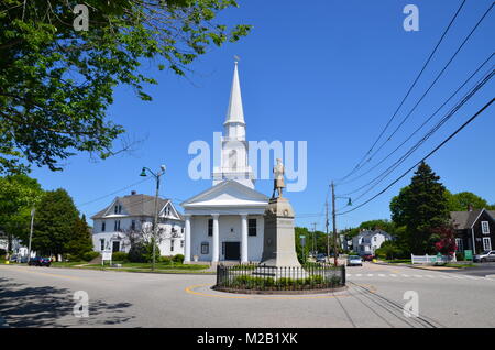 Mystic Gemeindekirche Mystic Connecticut USA an einem sonnigen Tag 2017 Stockfoto