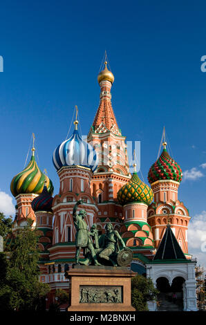 Russland. Moskau. Der Rote Platz. Der hl. Basilius Kathedrale. UNESCO-Weltkulturerbe. Stockfoto