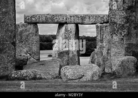 Stonehenge ein Prähistorisches Denkmal in Wiltshire, England, Großbritannien, Großbritannien, Stockfoto