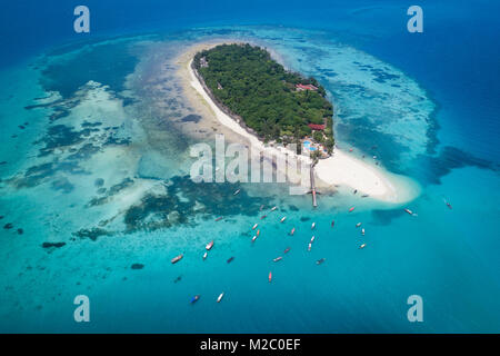 Luftaufnahme von Prison Island, Sansibar Stockfoto