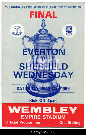 Fußball-Programm: FA-Cup 1966, Everton v Sheffield Mittwoch. Everton gewann 3-2. Stockfoto