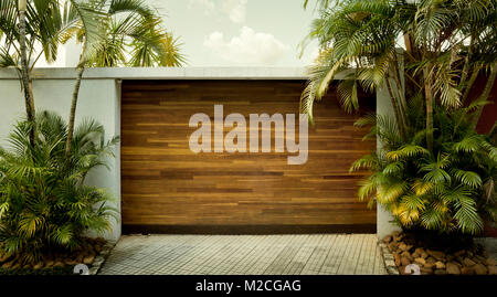 Auto Garagentor Stockfoto