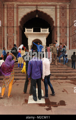 Die Jama Masjid Moschee in Delhi, Indien Stockfoto