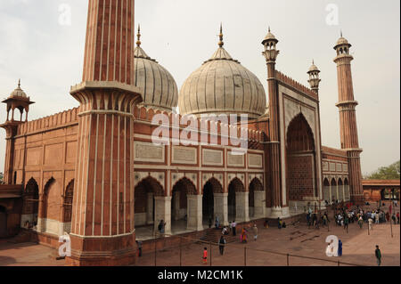 Die Jama Masjid Moschee in Delhi, Indien Stockfoto