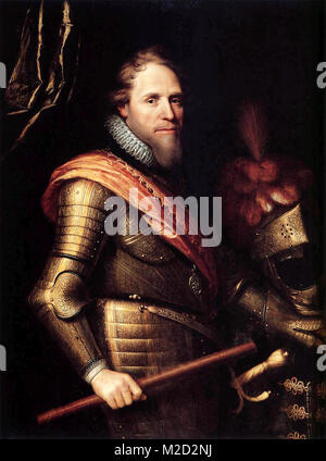 Maurice von Orange, Prinz von Oranien (1567 - 1625) war Stadthalter aller Provinzen der niederländischen Republik außer für Friesland frühestens ab 1585 bis zu seinem Tod im Jahre 1625. Porträt von Michiel Jansz. van Mierevelt, 1607 Stockfoto