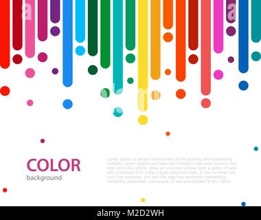 Abstrakte farbenfrohe Regenbogen Regen. Farbe Linien mit hellen Punkten. Stock Vektor