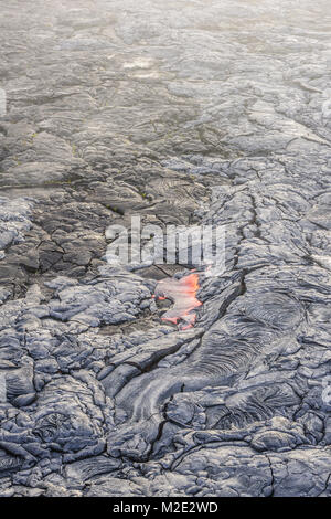 In der Nähe von glühenden Lava Lava getrocknet Stockfoto