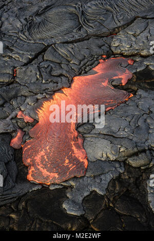 In der Nähe von glühenden Lava Lava getrocknet Stockfoto