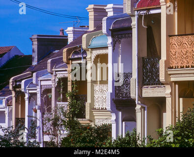 Historischen Reihenhäuser in der Sydney Vorort von Paddington, NSW, Australien. Stockfoto