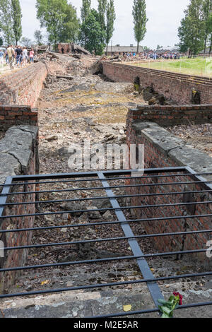 Bleibt der Gaskammer, Birkenau Konzentrationslager, Polen Stockfoto