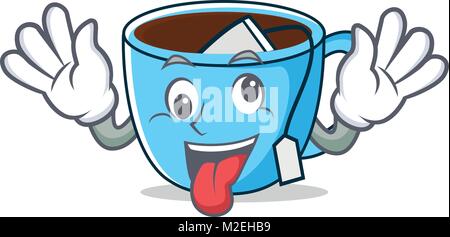 Crazy Tee Tasse Maskottchen Karikatur Stock Vektor