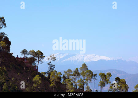 Bereiche des Himalaya mit Schnee Gipfel wie Schuß an Kasauli, Himachal Pradesh, Indien Stockfoto