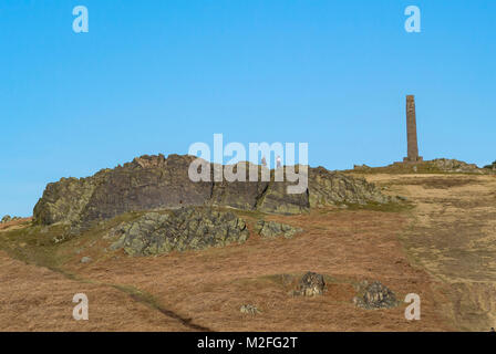 Bradgate Park, Charnwood Forest. 7 Feb, 2018. UK Wetter: Kühl, hellen Tag mit blauen Himmel in einem der ältesten Wald der Welt, junge Hirsche sich über 850 Hektar, Besucher feed Stockenten und wilde Vögel. Clifford Norton Alamy Leben Nachrichten. Stockfoto